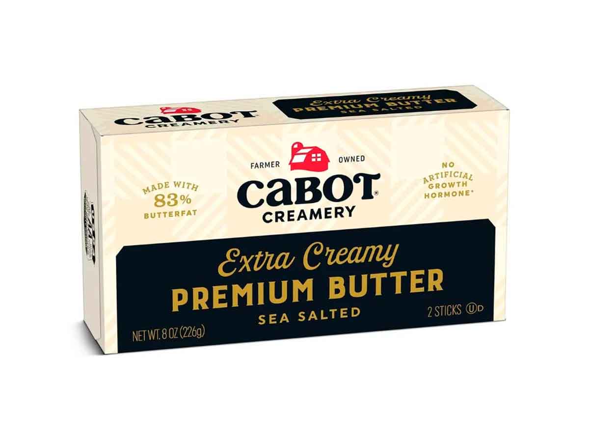 Cabot Creamery Extra Creamy Premium Butter sea-salted 8-oz package included in nationwide butter recall for elevated coliform contamination