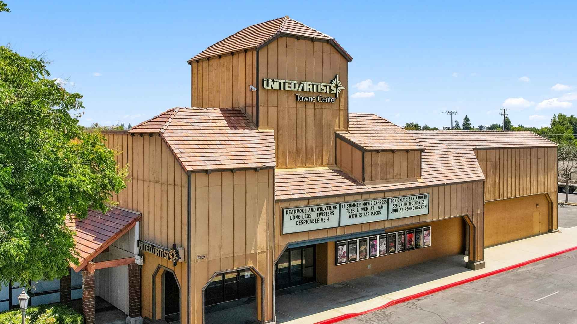 Exterior of UA Clovis Movies 8 theater at Shaw and Villa avenues in Clovis, California.