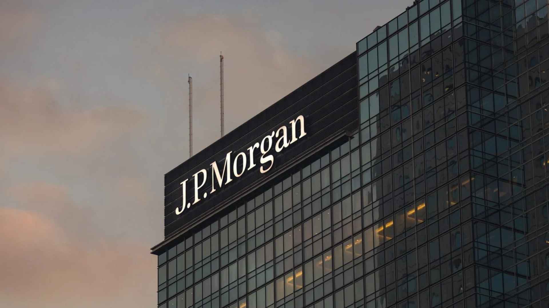 JPMorgan building with logo as bank announces new crypto partnership with Coinbase