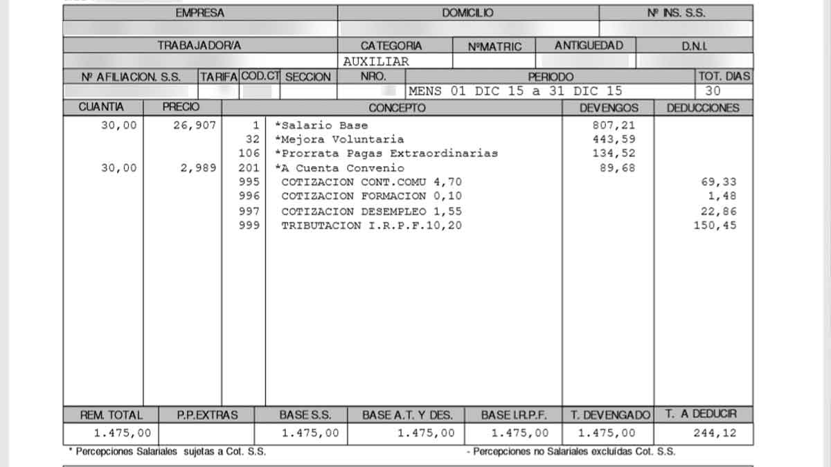 datos nómina finiquito