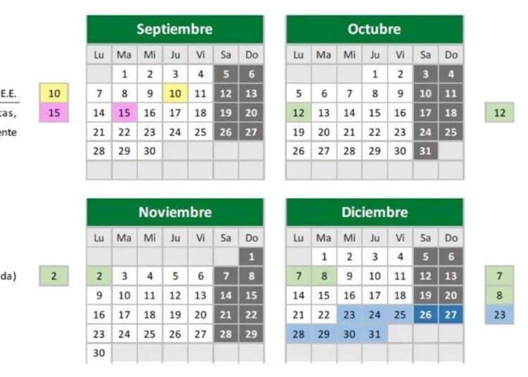 Calendario Escolar Andalucía.