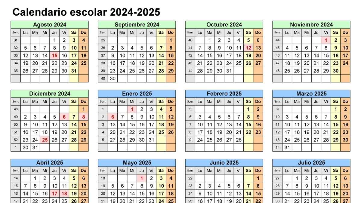 Calendario escolar Castilla-La Mancha.