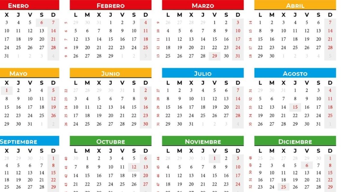 Calendario laboral de diciembre de 2024.