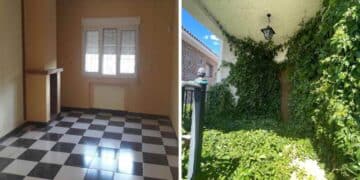 Interior y exterior de una casa en venta de Altamira, con precios desde 12.000 euros. Oportunidad de vivienda económica en España