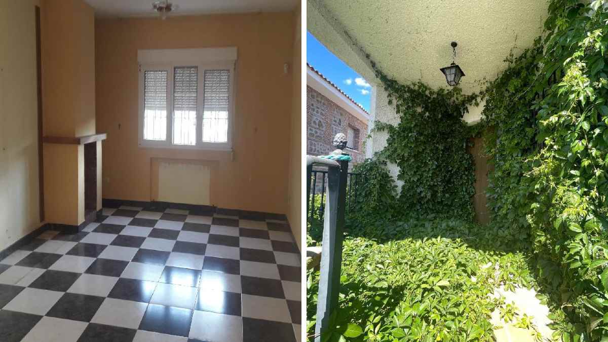 Interior y exterior de una casa en venta de Altamira, con precios desde 12.000 euros. Oportunidad de vivienda económica en España