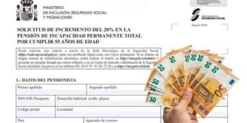 Formulario para solicitar el incremento del 20% en la pensión de incapacidad permanente total al cumplir 55 años