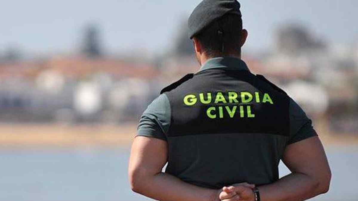 Agente de la Guardia Civil de espaldas, alerta sobre nueva estafa online en España