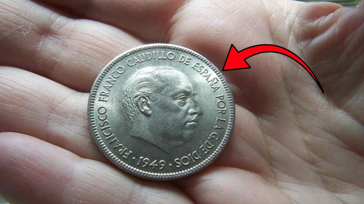 Moneda de 5 pesetas de Franco acuñada en 1957, valorada en 95.000 euros