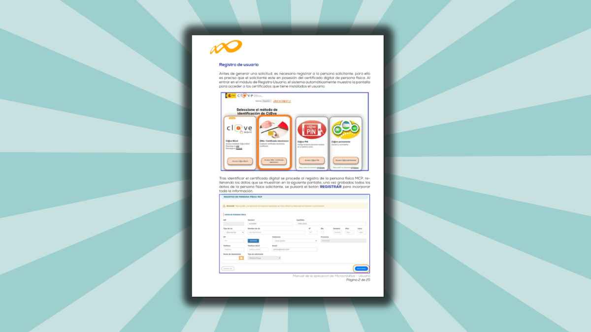 Captura de pantalla del proceso de registro de usuario en Cl@ve del SEPE con opciones de identificación y formulario de inscripción.
