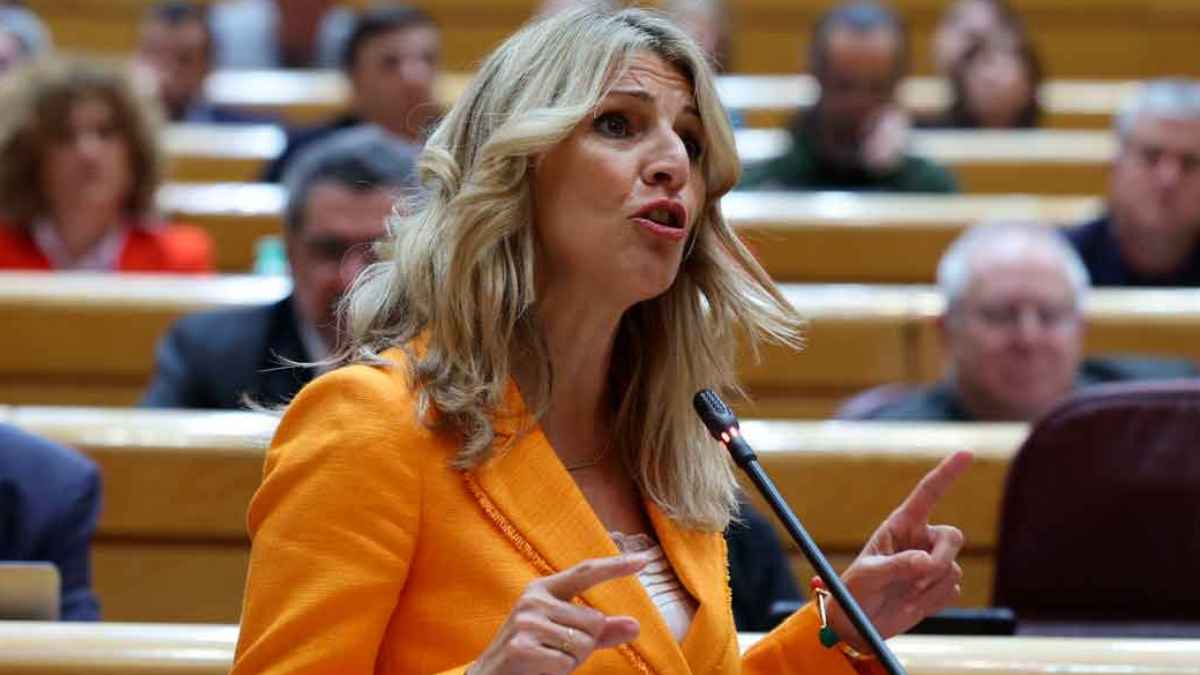 Yolanda Díaz, ministra de Trabajo, expone en el Senado la ayuda del SEPE de 570 € para desempleados con solo tres meses cotizados