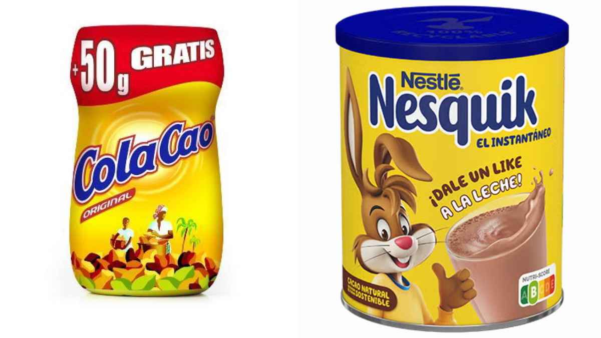 Envases de colacao y Nesquik con alto contenido de azúcar según nutricionista