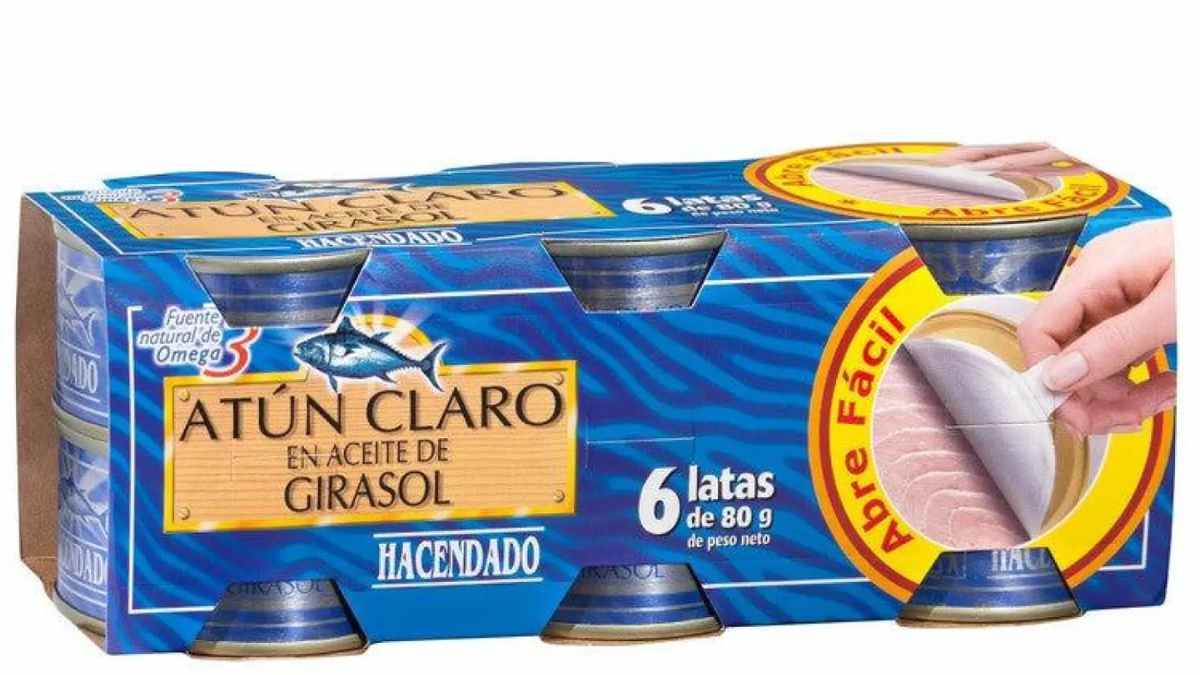 Atún claro en aceite de girasol Hacendado de Mercadona recomendado por la OCU