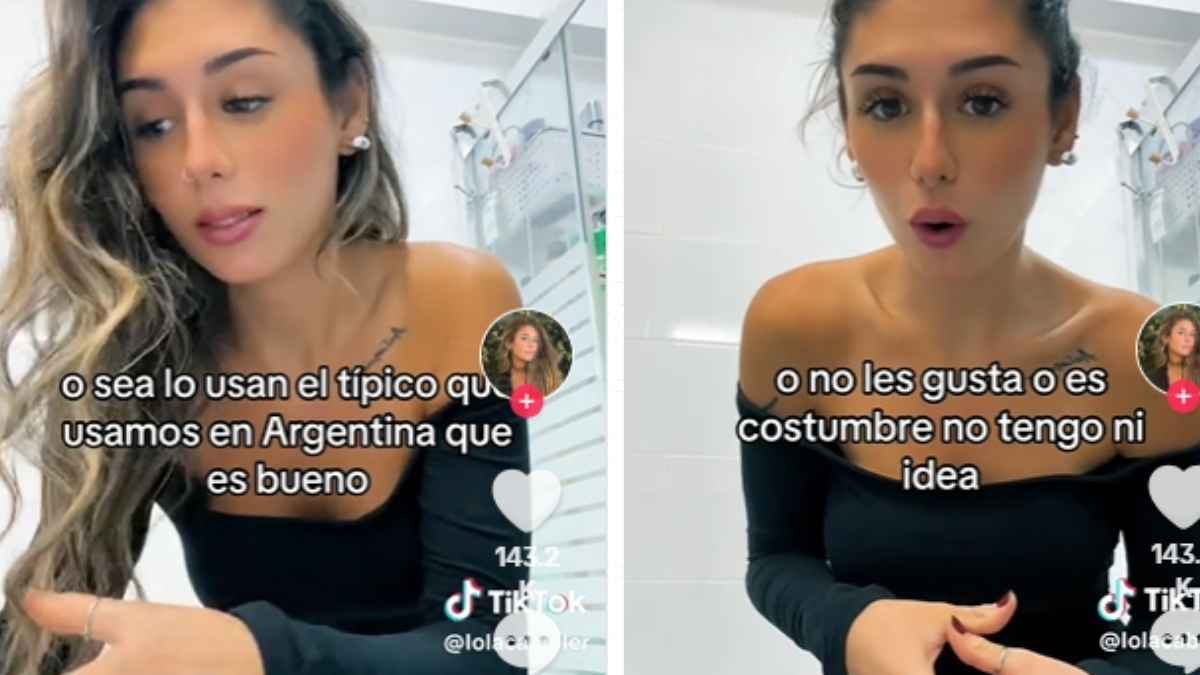 Joven argentina viral en TikTok sorprendida por el gel líquido de ducha en España