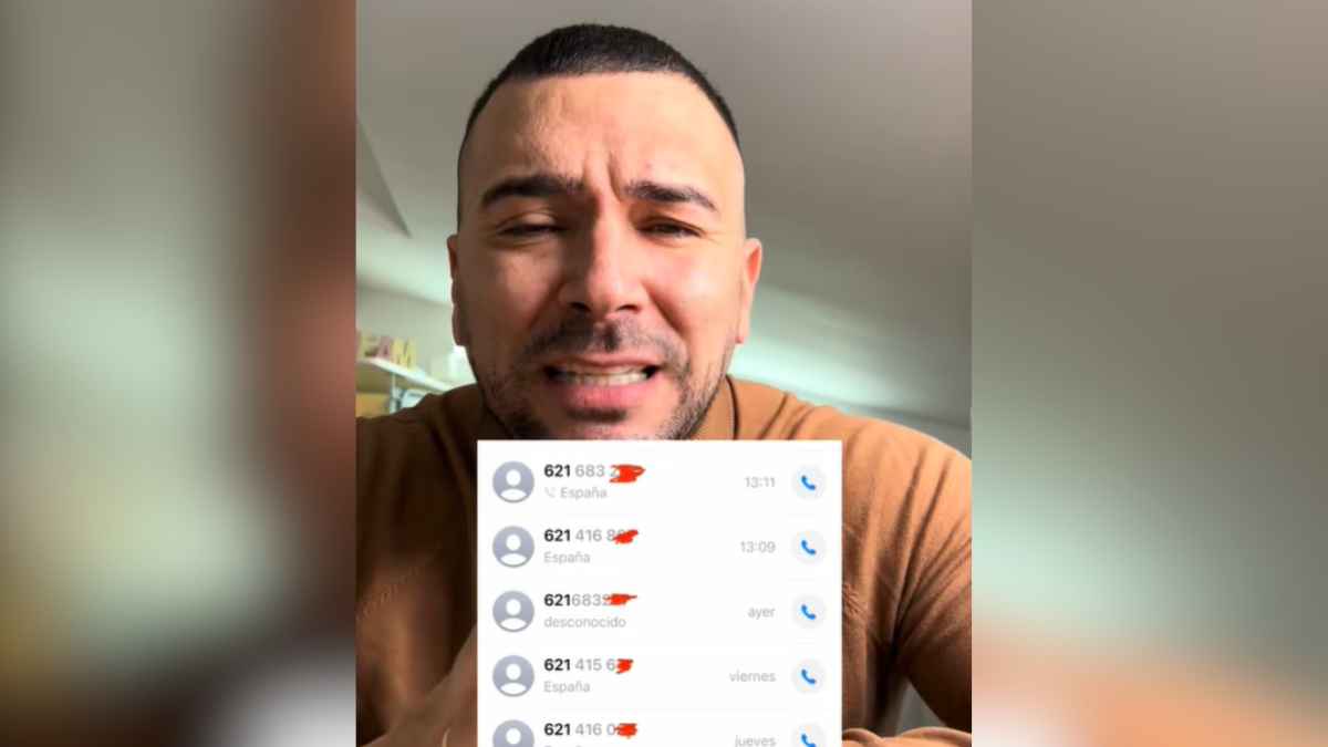Captura de pantalla mostrando llamadas repetidas desde números con el peligroso prefijo 621
