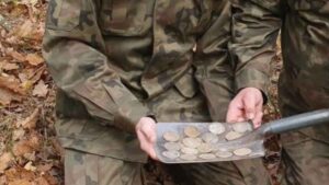 Un padre y su hijo descubren 17 monedas del siglo XVII mientras paseaban por el bosque polaco: un tesoro valorado en más de 100.000 euros