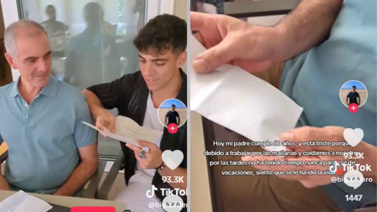 Sorpresa de dos hijos a su padre jubilado con carta y viaje a Senegal