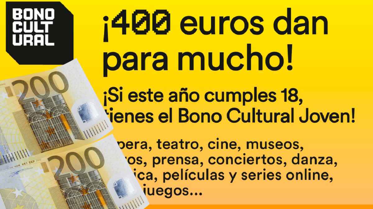 Bono Cultural Joven 2025 ayuda de 400 euros para jóvenes de 18 años