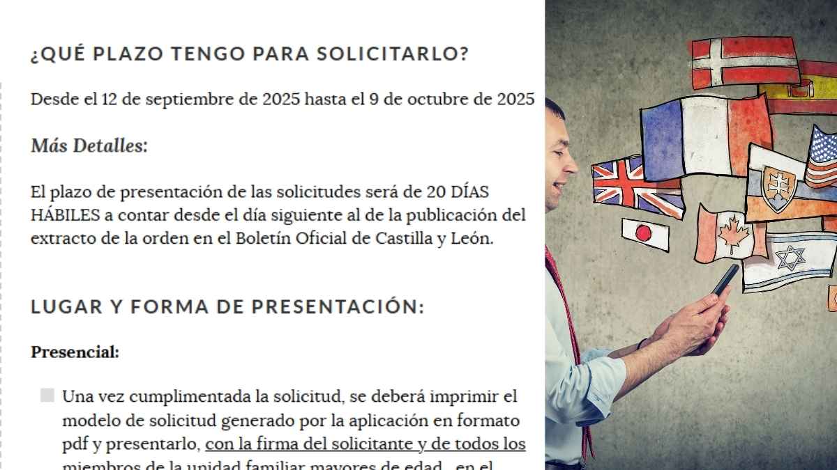 Hombre consultando becas de idiomas para universitarios en Castilla y León con plazo abierto hasta octubre de 2025