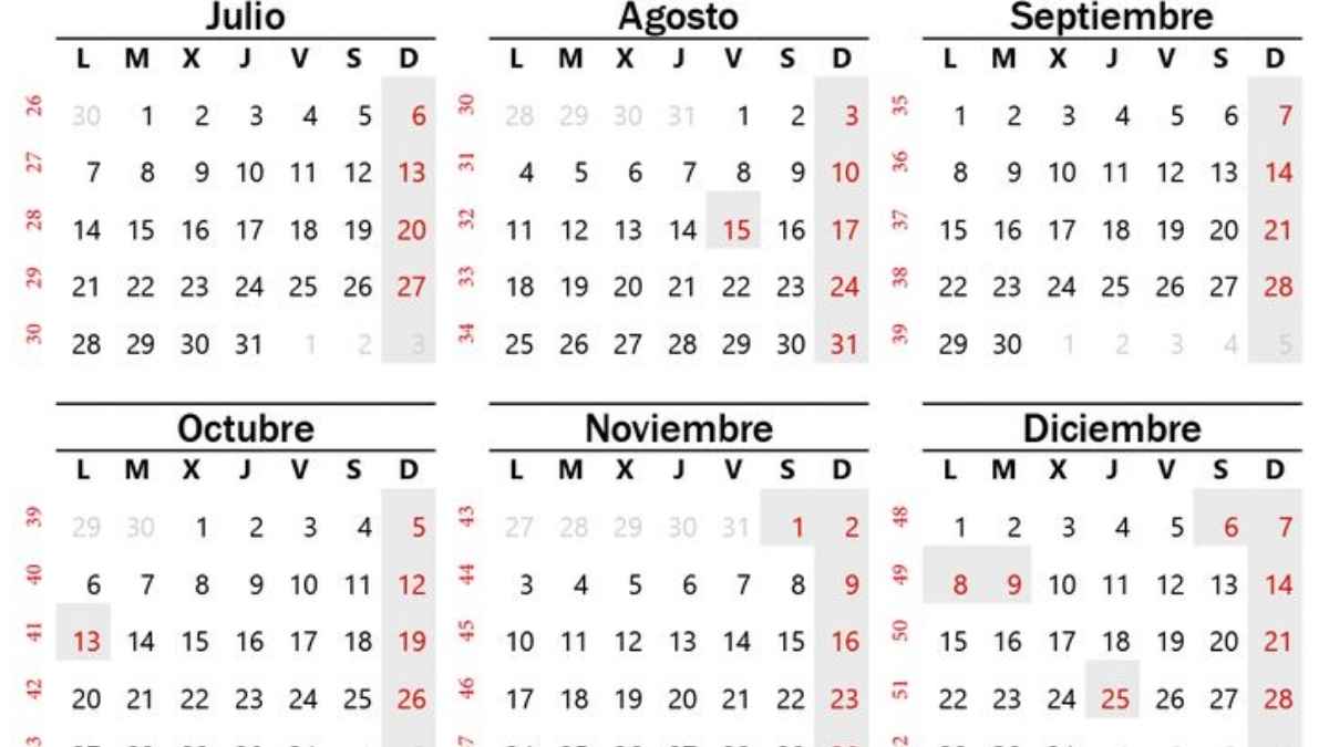 Calendario laboral 2025 con festivos y puentes confirmados en el BOE