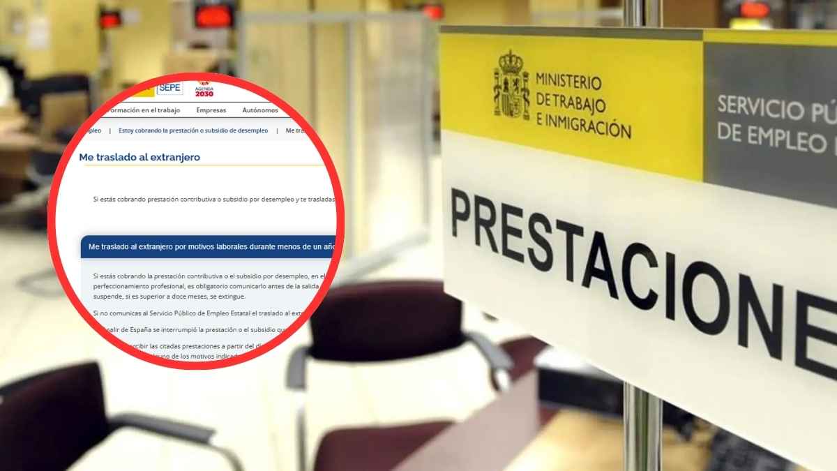 Oficina del SEPE sobre prestaciones por desempleo y viajes al extranjero