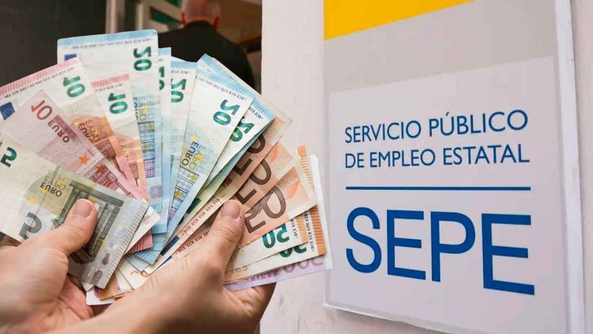 Dinero en efectivo frente a una oficina del SEPE para cobrar el subsidio de 570 euros