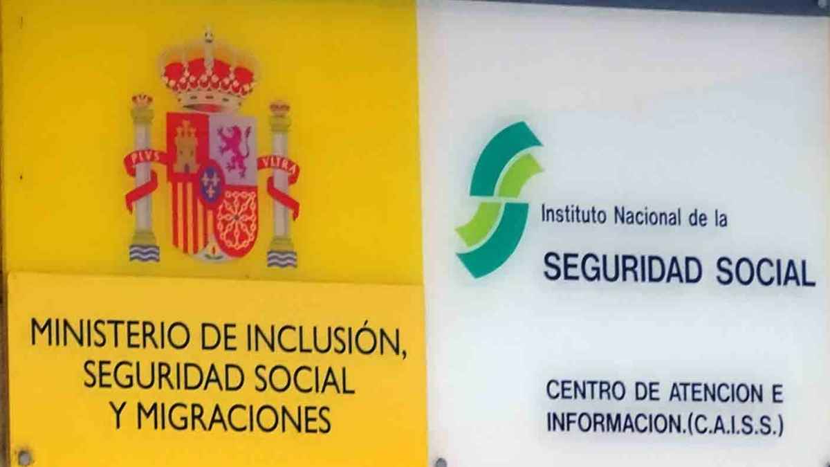 Cartel del Instituto Nacional de la Seguridad Social y Ministerio de Inclusión España