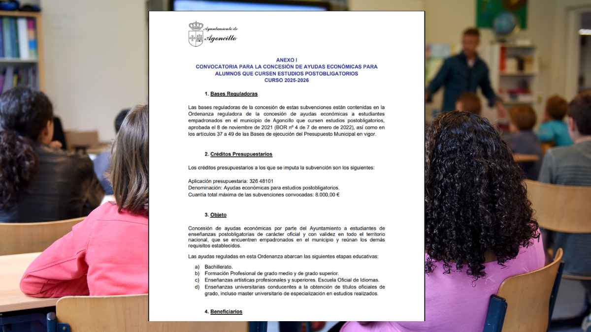 Ayudas de hasta 700 euros para estudiantes de Bachillerato, FP y Universidad en Agoncillo durante el curso 2025 2026
