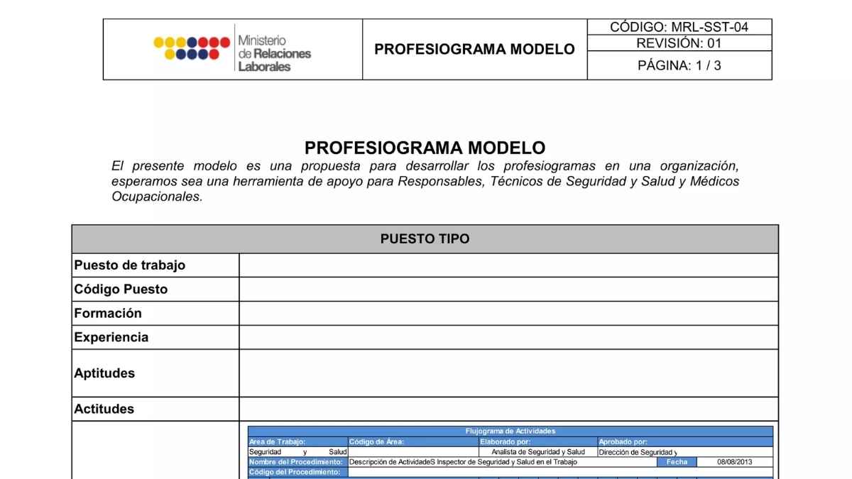 Profesiograma modelo documento laboral para solicitar pensión incapacidad permanente