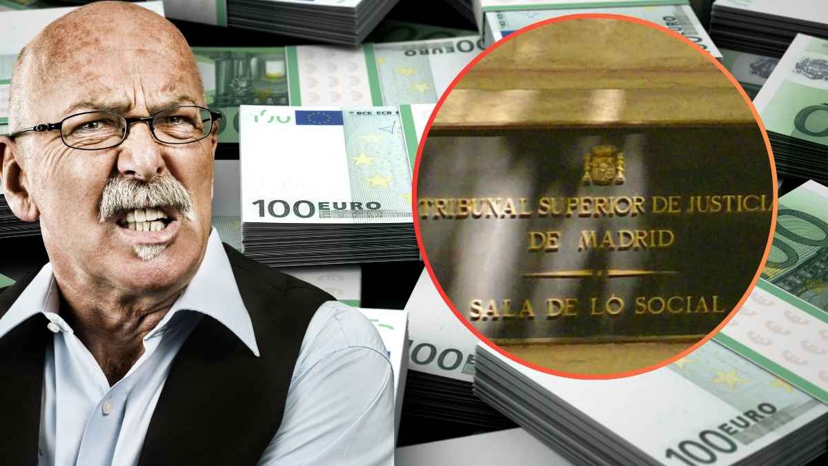 Jubilado enfadado junto a billetes de 100 euros y el Tribunal Superior de Justicia de Madrid por suspensión de pensión