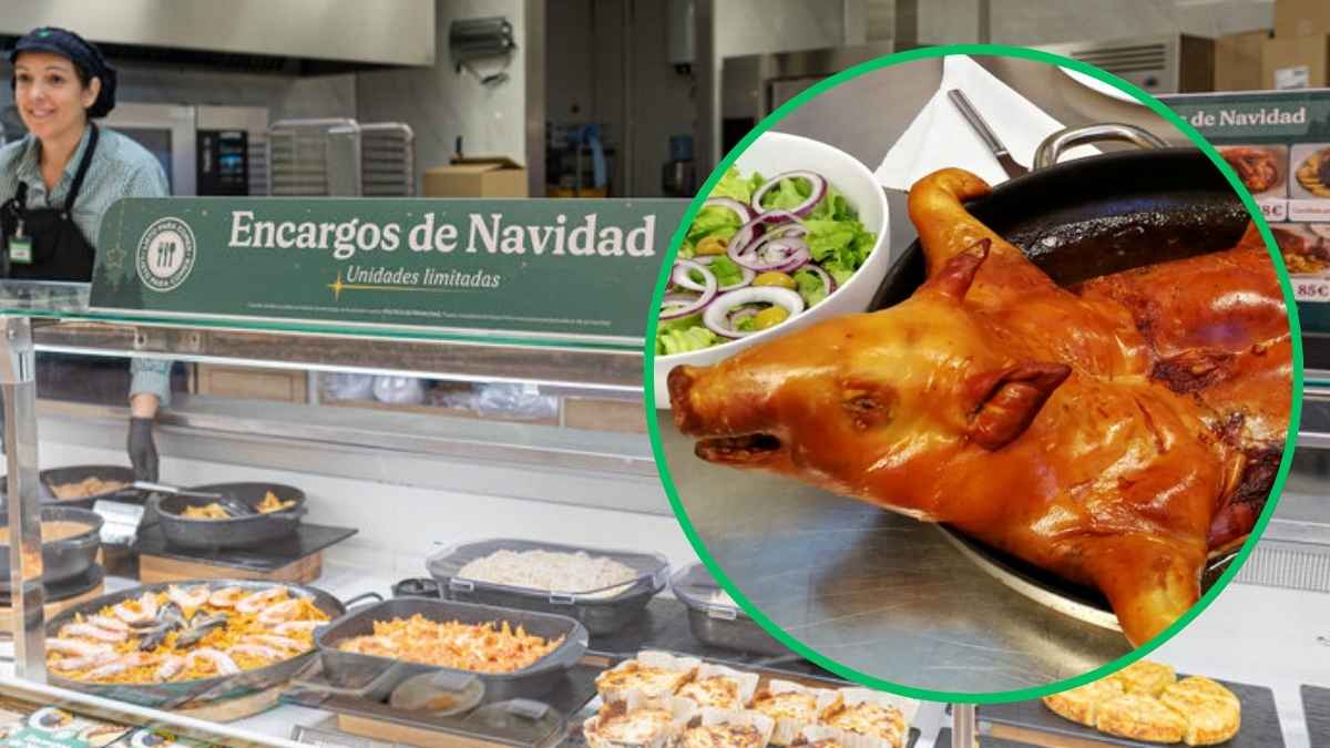 Mostrador de platos preparados de Mercadona para los encargos de Navidad con cochinillo asado listo para llevar