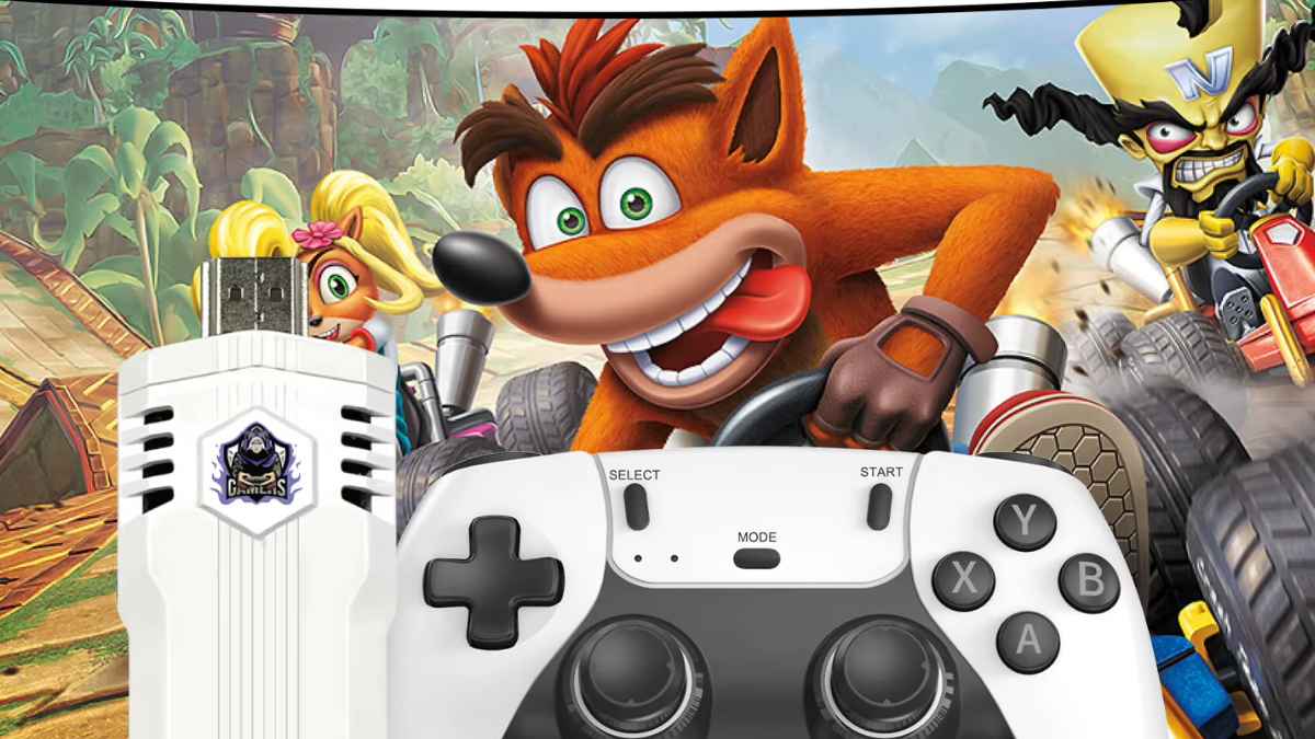 Consola retro Game Stick Lite 4K con mando inalámbrico y juegos clásicos conectada por HDMI