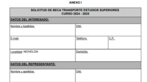 Nuevas becas de transporte público de hasta 300 euros para estudiantes de estudios superiores en Novelda (Alicante)