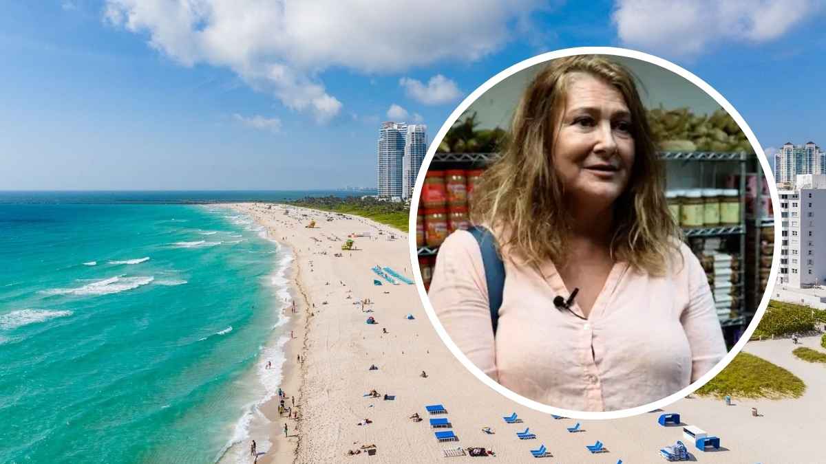 Jubilada que vive frente al mar en Miami y depende de ayudas alimentarias tras una vida laboral como azafata