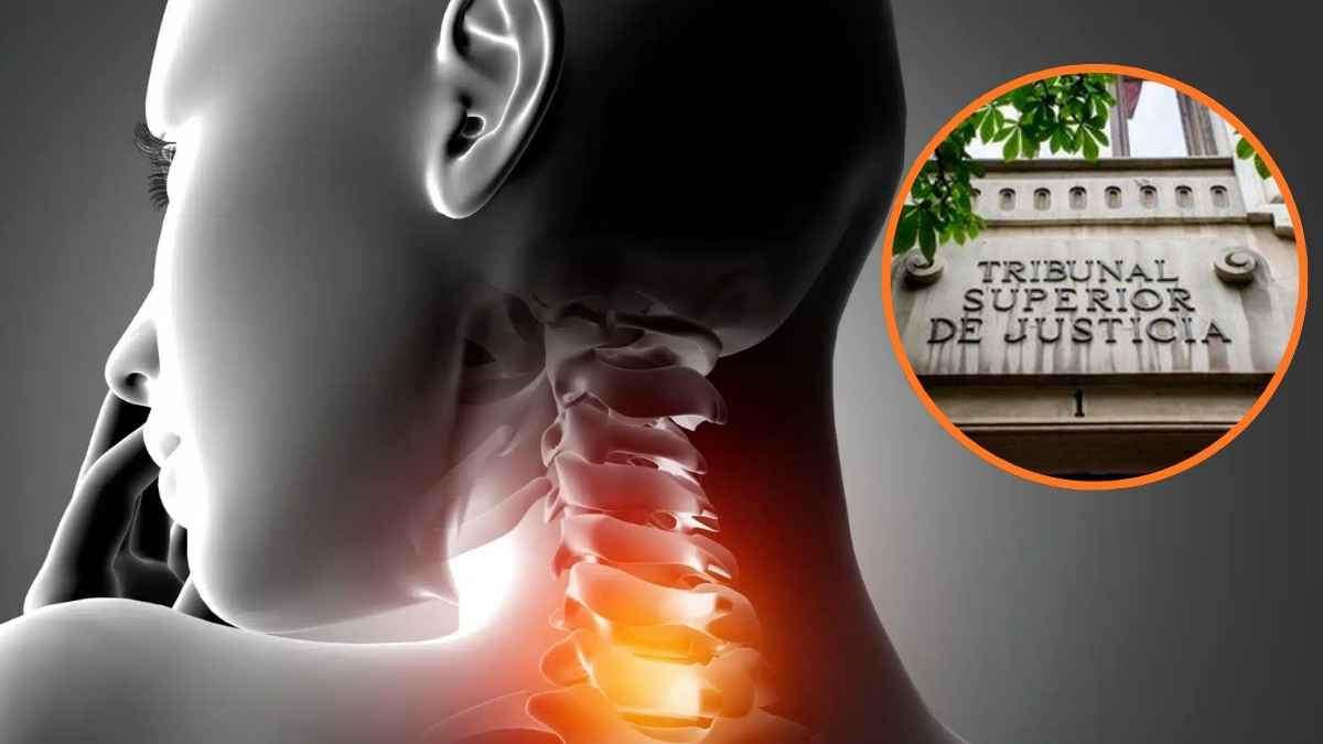 Dolor cervical de un trabajador de baja médica junto a la sede del Tribunal Superior de Justicia