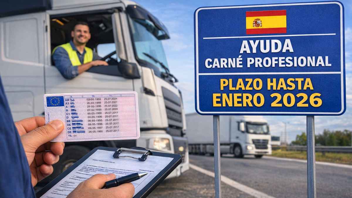 Ayuda para el carné profesional de camión y autobús con plazo abierto hasta enero de 2026