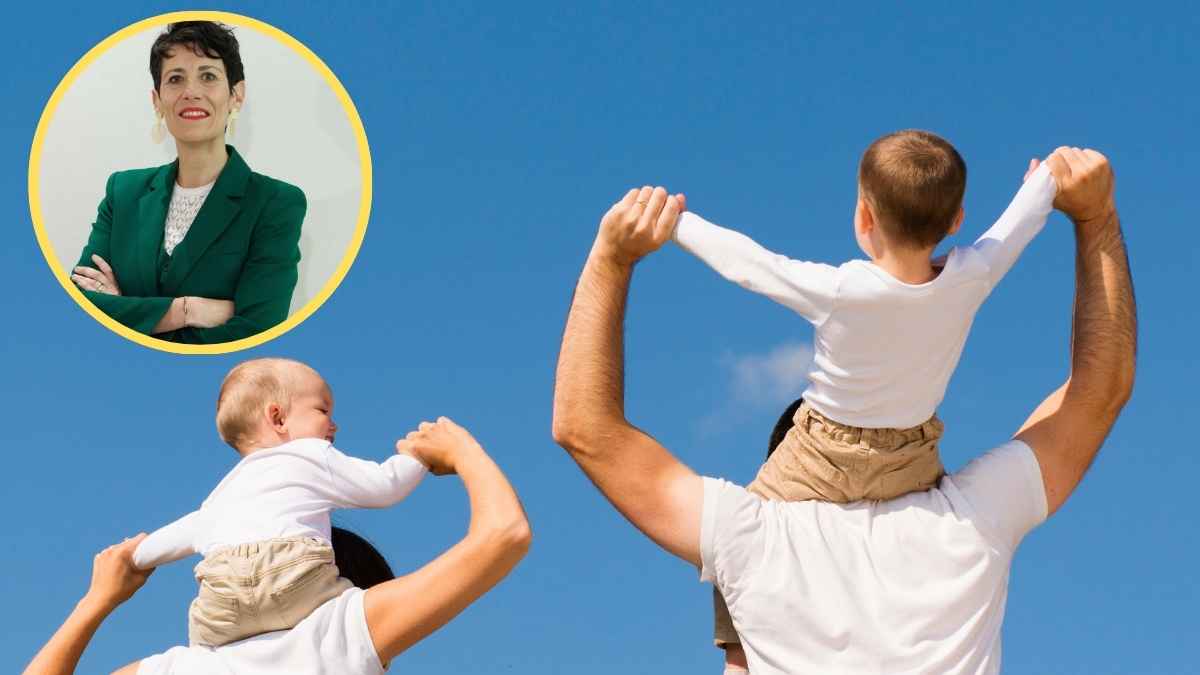 Padre con sus hijos pequeños, imagen representativa de las ayudas del CAPI en 2026 para familias con menores a cargo