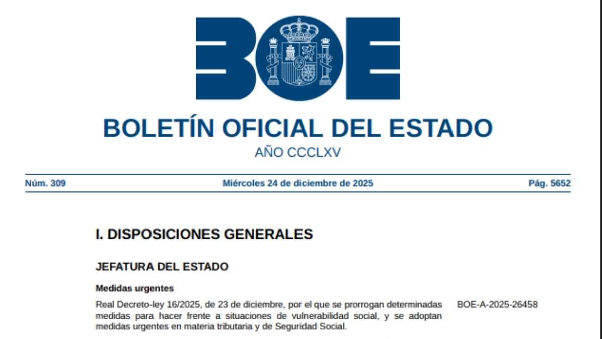 Cabecera del BOE con el Real Decreto-ley que prorroga las deducciones fiscales por obras de rehabilitación de viviendas