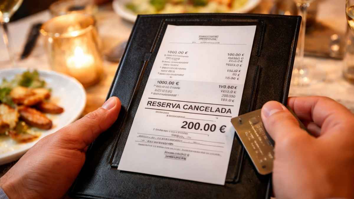 Cliente sostiene la cuenta en un restaurante con un cargo de 200 euros por reserva cancelada pese a acudir a la mesa