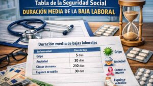 Tabla de la Seguridad Social para ver cuántos días de baja te corresponden según la enfermedad