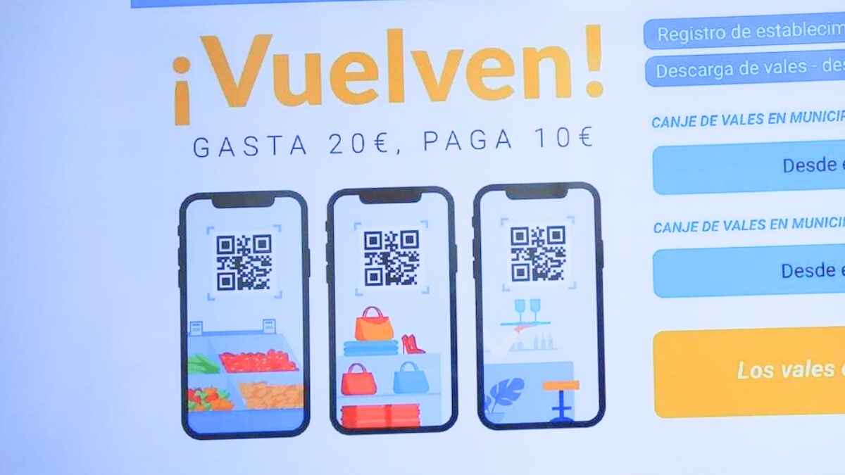 Promoción Cádiz Vale Más 2026 con el lema gasta 20 euros y paga 10 y vales con código QR para canjear en comercios