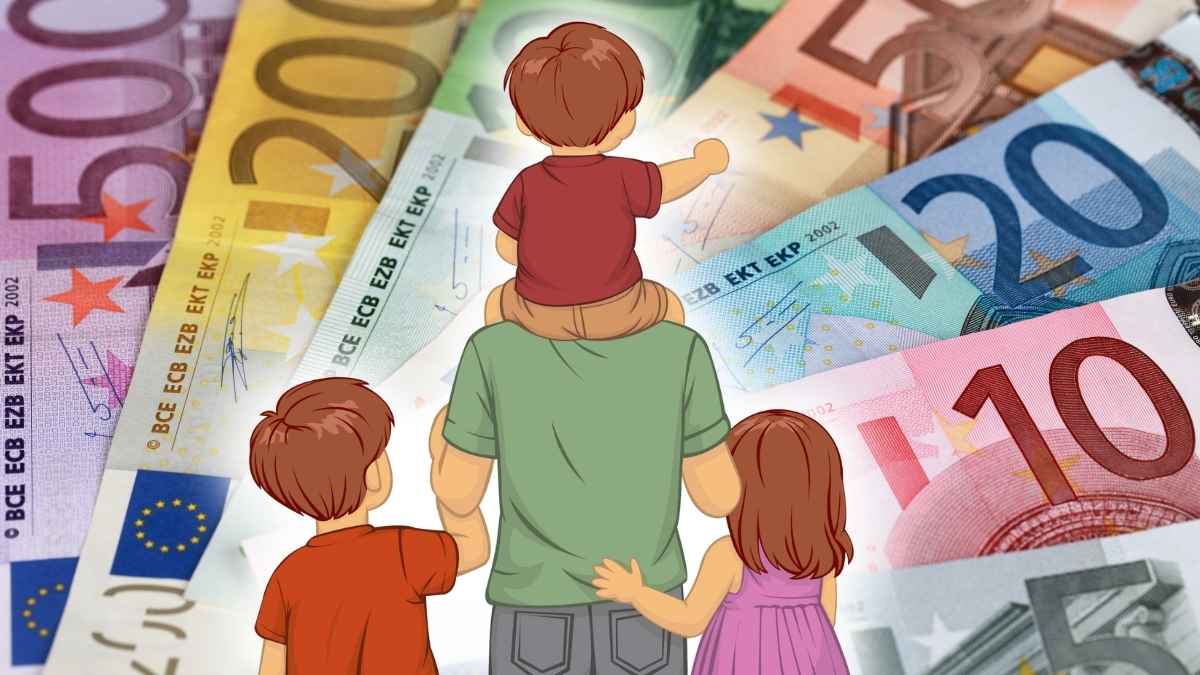 Familia con niños simboliza la ayuda de 588 euros al año por hijo en 2026 confirmada por el BOE