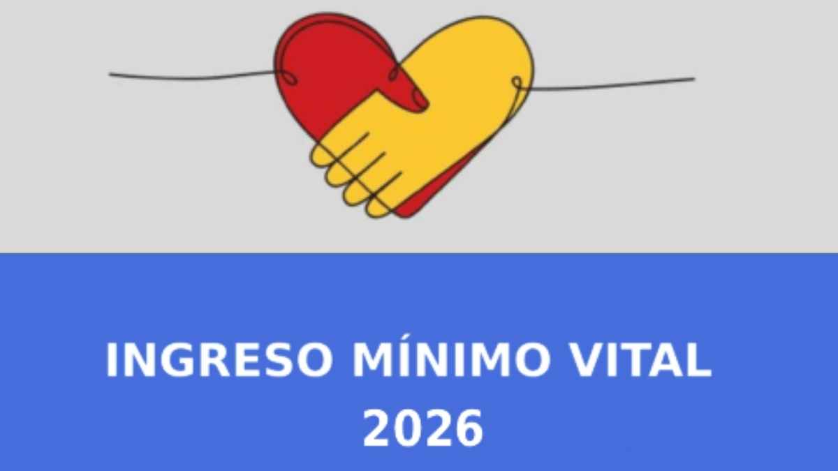 Ingreso Mínimo Vital 2026 con icono de manos en forma de corazón y referencia a la nueva norma para mantener el IMV ganando hasta 6.000 euros