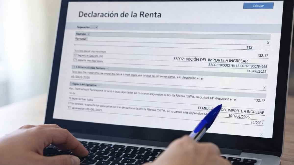 Persona revisando la declaración de la Renta 2025 en un ordenador con nuevas casillas fiscales
