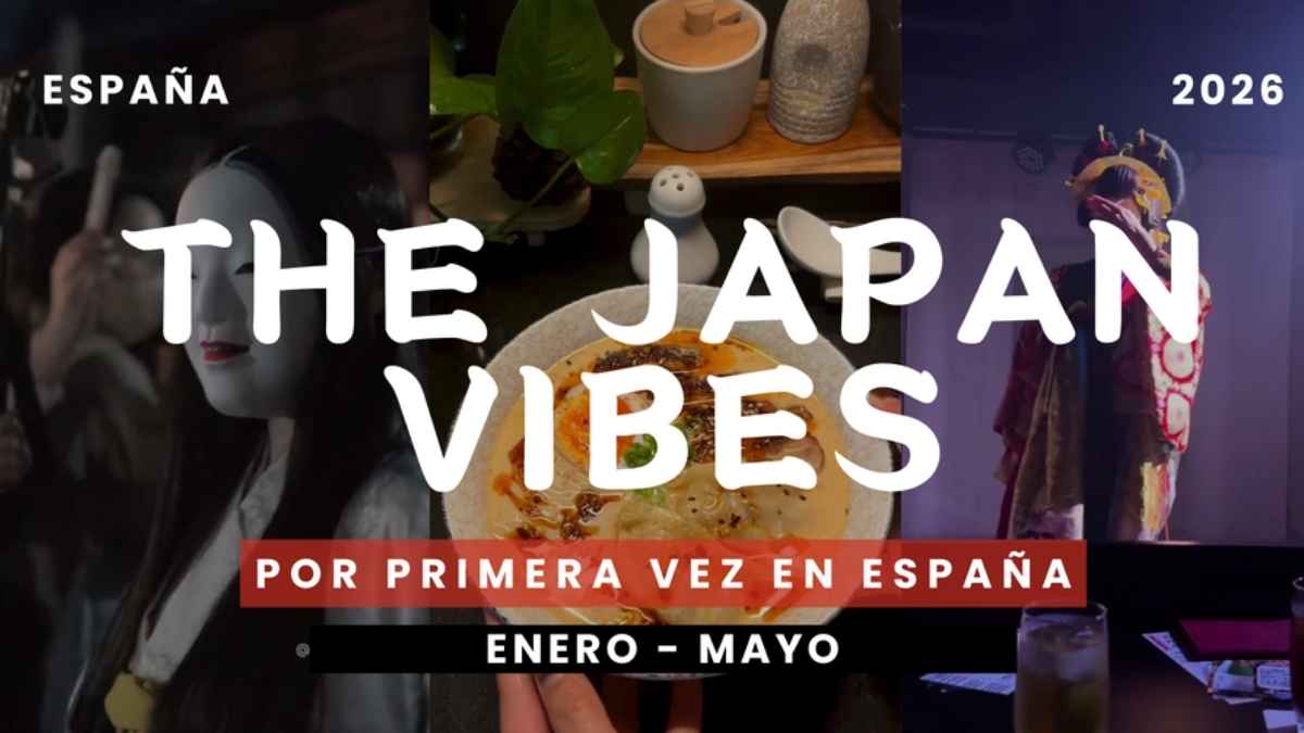 Cartel promocional de The Japan Vibes con fechas enero a mayo y mención a España 2026
