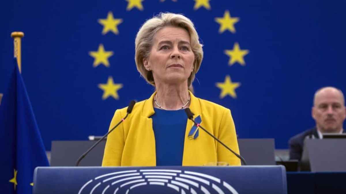 Presidenta de la Comisión Europea durante una intervención en el Parlamento Europeo por la exención del IVA a pequeños autónomos