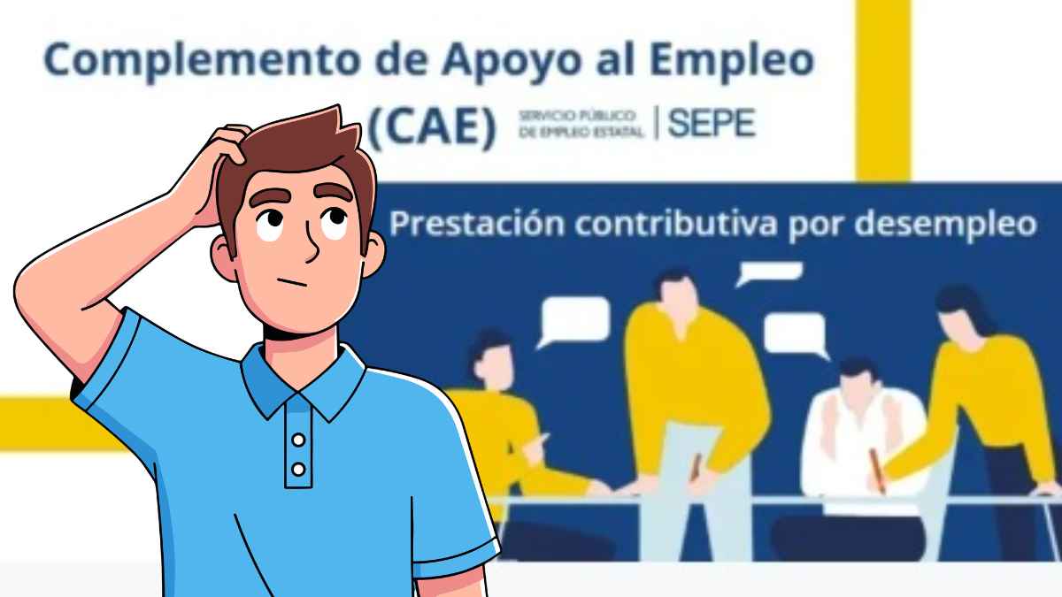 Trabajador con dudas sobre el Complemento de Apoyo al Empleo (CAE) del SEPE para cobrar el paro y trabajar