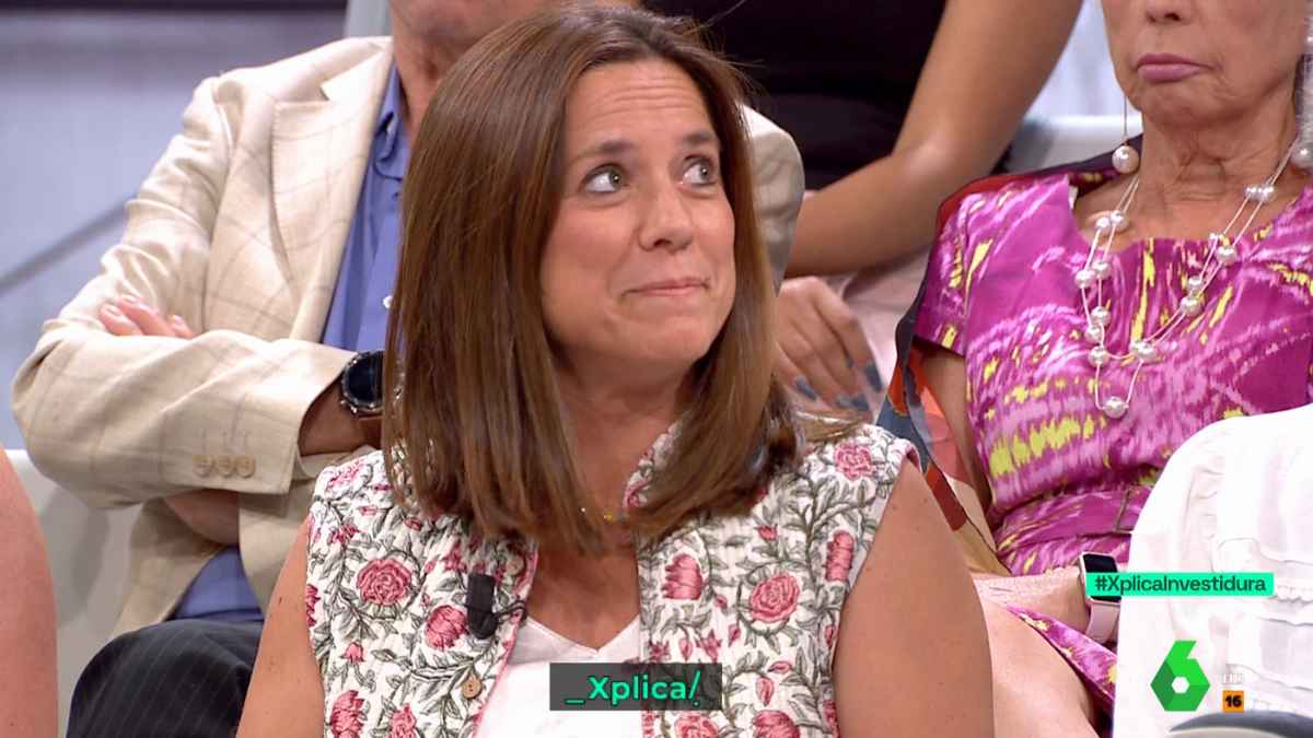 Pilar, madre de cuatro hijos, durante su intervención sobre el bono social eléctrico en televisión