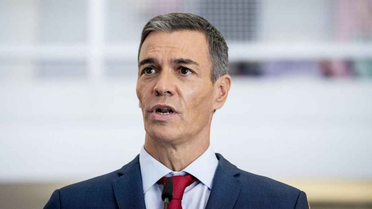 Pedro Sánchez durante una comparecencia pública sobre ayudas de la Seguridad Social para familias con hijos