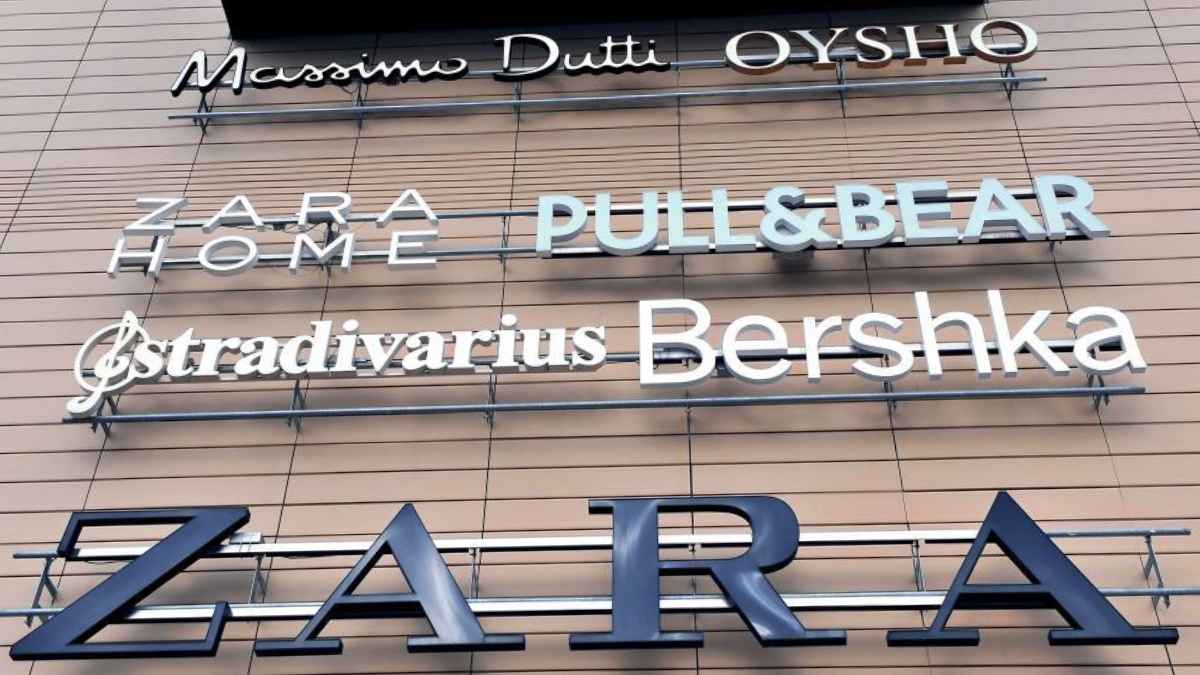 Logotipos de Zara, Bershka, Pull&Bear, Stradivarius, Oysho y Massimo Dutti, marcas del grupo Inditex