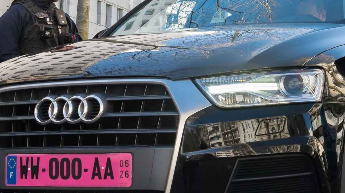 matricula rosa vehiculo temporal francia coche carretera identificacion trafico